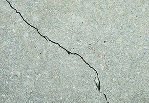 Crack in pavement